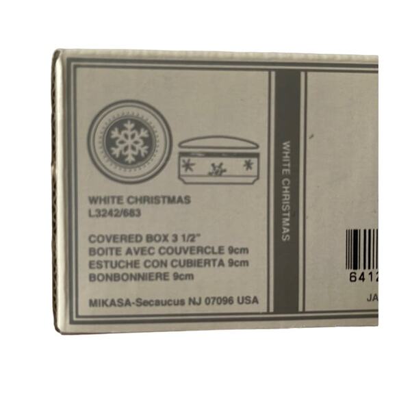 Mikasa Fine China Round Covered Snowflake Trinket Bowl Box New in Box - Picture 3 of 8